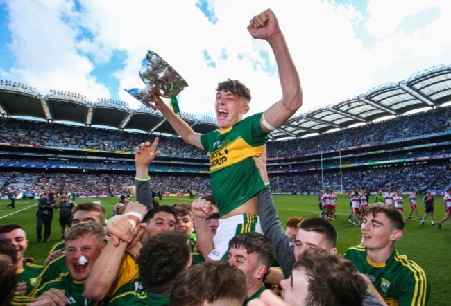 David Clifford celebrates with the trophy