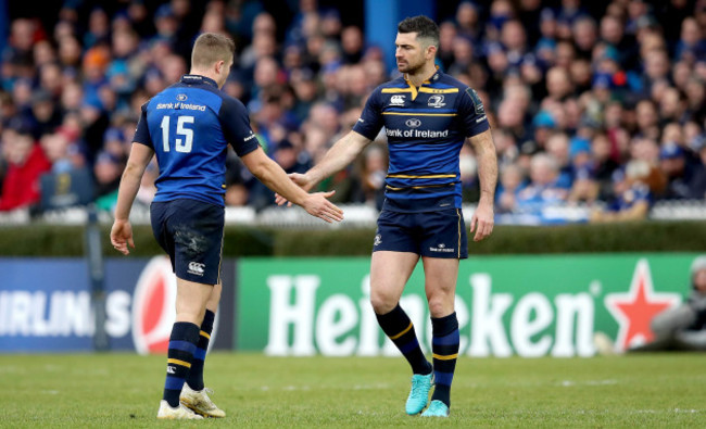 Jordan Larmour and Rob Kearney