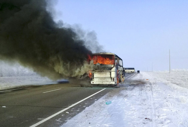 Kazakhstan Bus Fire