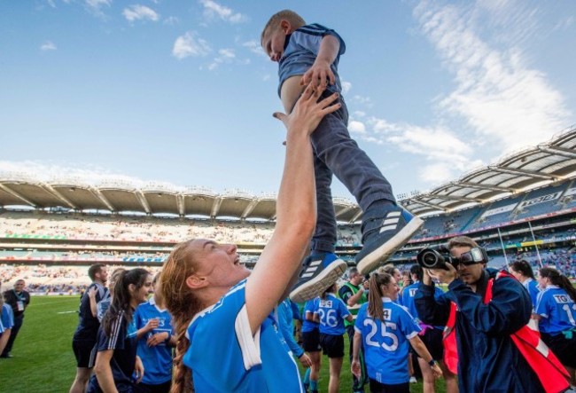 Lauren Magee celebrates with Leon Kane