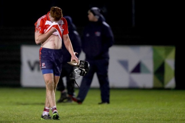 Enda Heffernan dejected at the end of the game