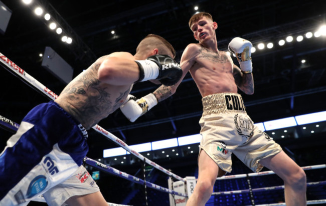 Gary Cully (right) lands a punch on Kane Baker