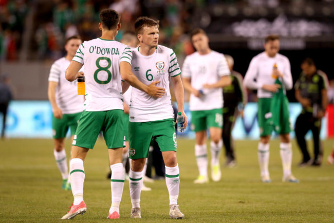 Callum O'Dowda and Stephen Gleeson dejected