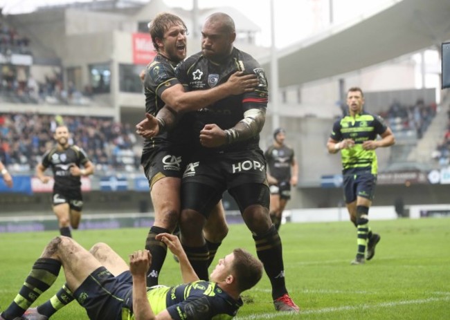 Montpellier’s Nemani Nadolo scores a try