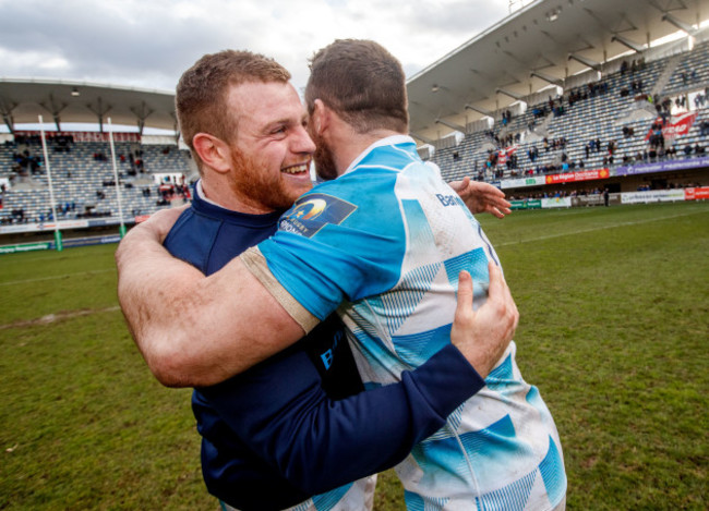 Sean Cronin and Cian Healy celebrate