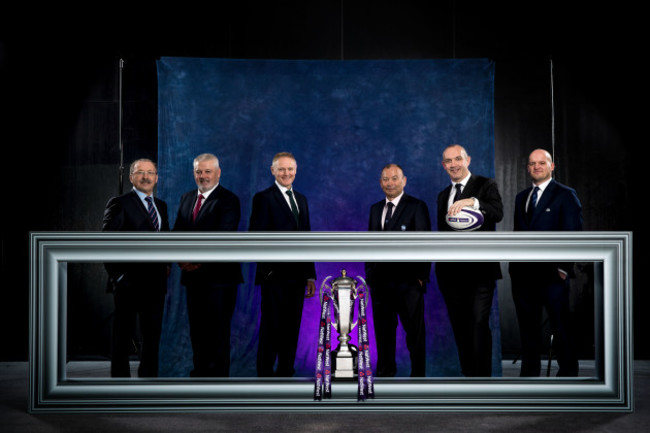 Jacques Brunel, Warren Gatland, Joe Schmidt, Eddie Jones, Conor O’Shea and Gregor Townsend