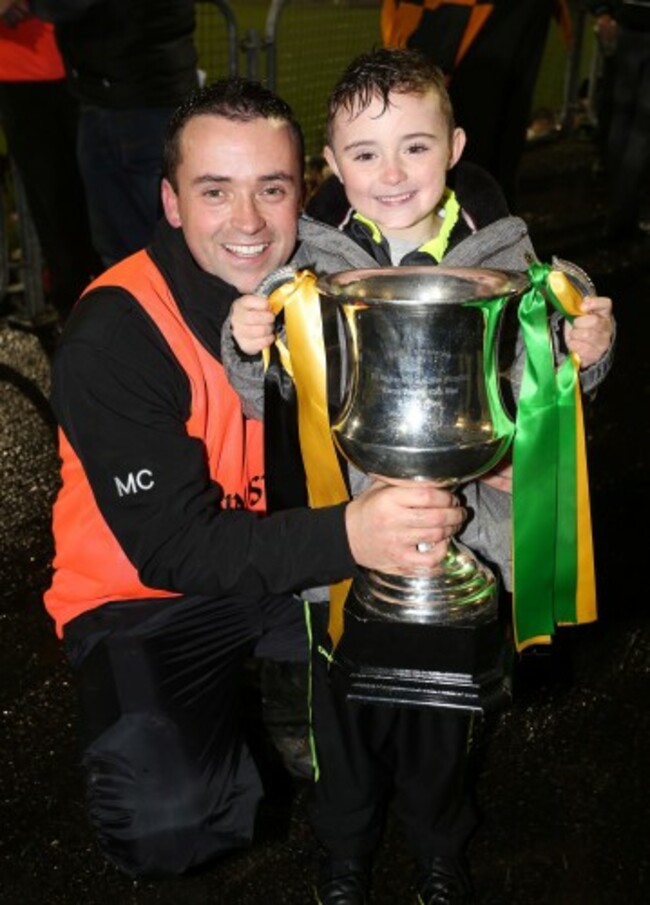 Maxi Curran and son Kristian with the Dr. Maguire Cup