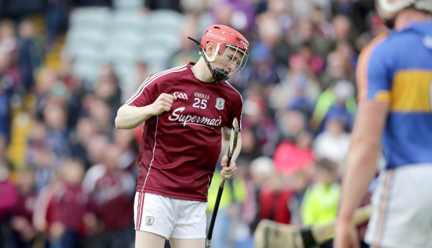 Galway's Thomas Monaghan celebrates a late score