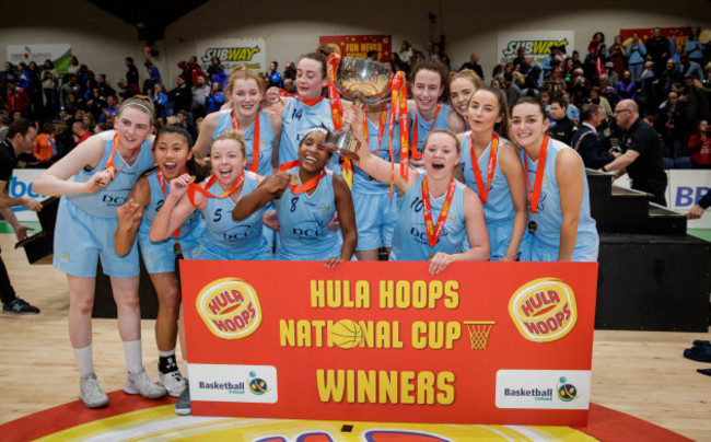 DCU Mercy celebrate winning The Hula-Hoops Women's National Cup