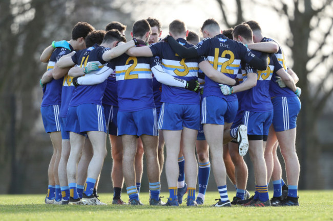 DIT huddle before the game