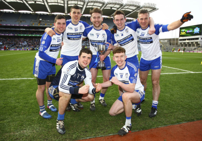 Knocknagree's players celebrate with the trophy