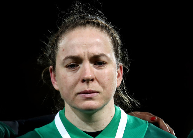 Niamh Briggs during the national anthem