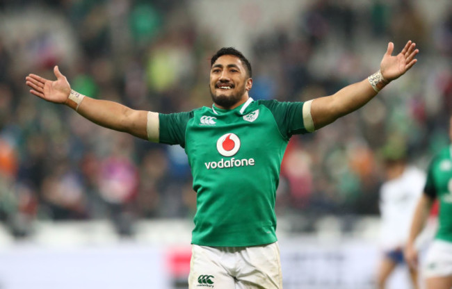 Bundee Aki celebrates