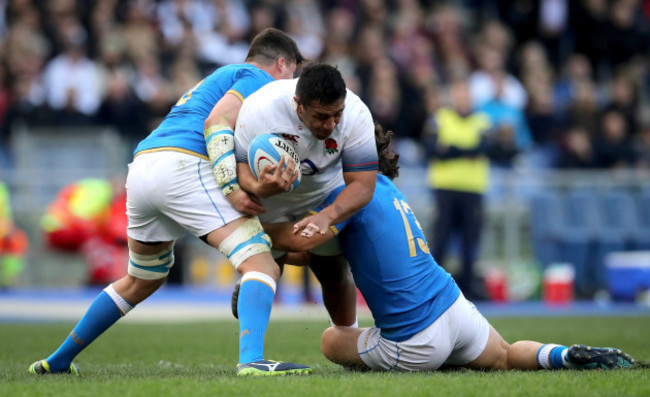 Sebastian Negri and Tommaso Boni with Mako Vunipola