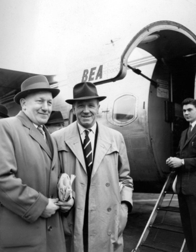 Soccer - Bert Whalley and Matt Busby - Ringway Airport, Manchester