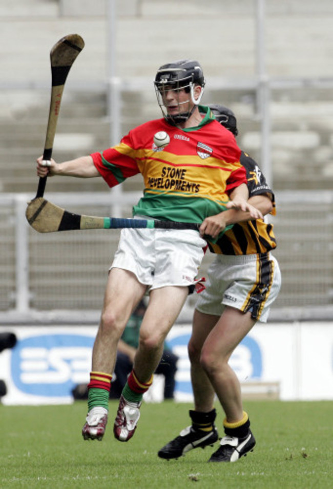 Padraig Amond of Carlow with Ger Fennelly of Kilkenny