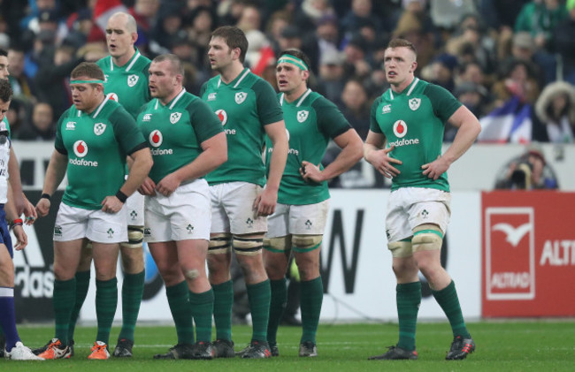 Ireland’s forwards Sean Cronin Devin Toner Jack McGrath CJ Stander and Dan Leavy