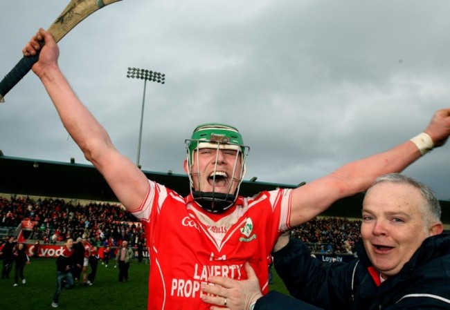 Joseph Scullion celebrates at the final whistle