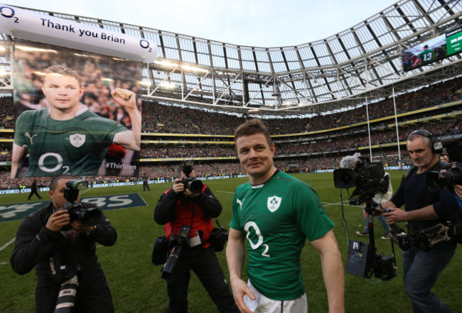 Ireland’s Brian O’Driscoll  at the end of the match