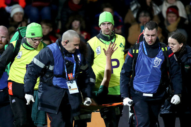 Ciara Cooney is stretchered off with an injury