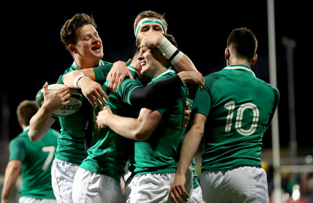 James McCarthy celebrates with his teammates