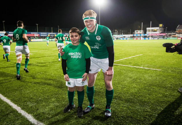 Tommy O'Brien with mascot Richard Cole