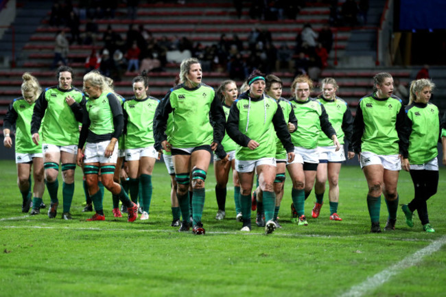 The Ireland team before the match