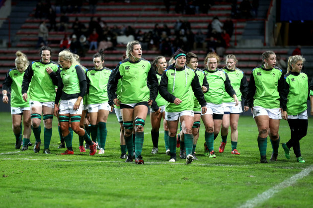 The Ireland team before the match