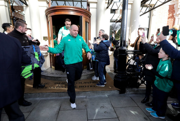 Rory Best leads the town out of the Shelbourne