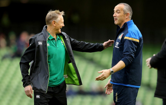 Joe Schmidt with Conor O'Shea