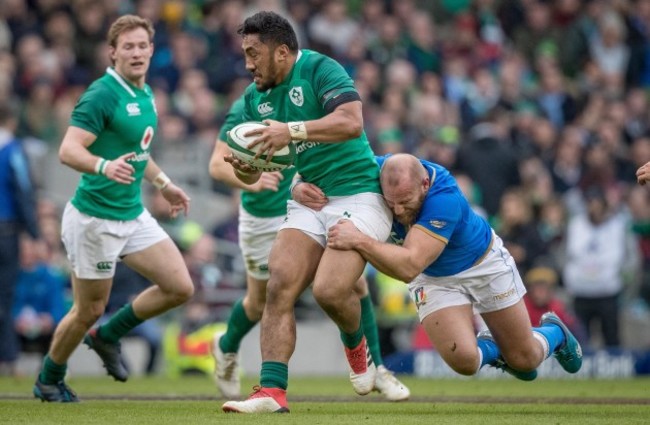 Bundee Aki with Leonardo Ghiraldini