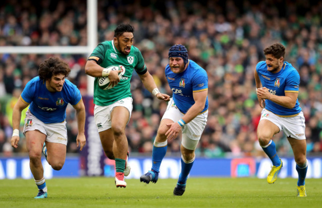 Bundee Aki with Luca Bigi and Marcello Violi