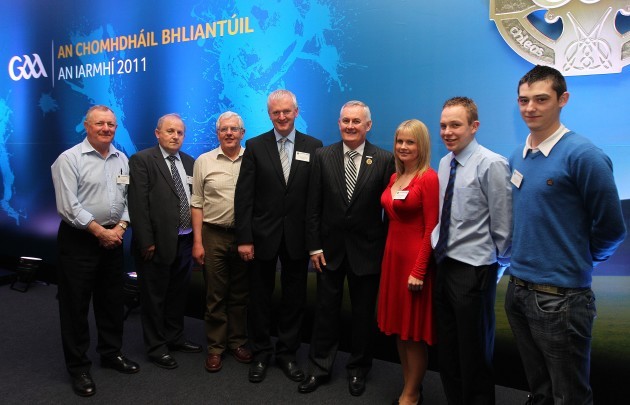 Willie Ring, Pearse Murphy, John Crean, Gerard Lane, Uachtaran CLG Criostoir Ui Cuana, Tracey Kennedy, Daragh Sargent and Ciaran O'Leary