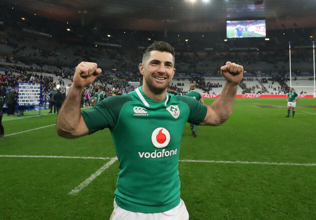 Rob Kearney celebrates winning