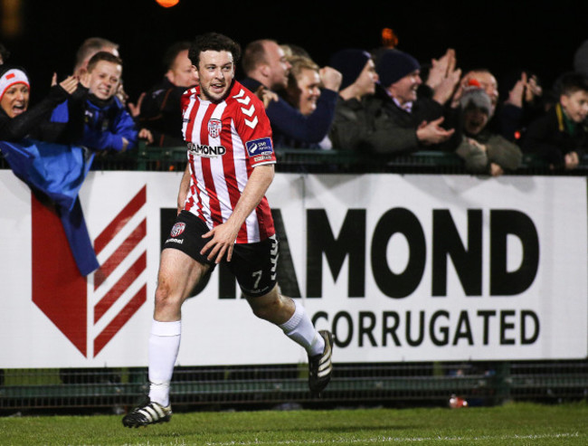 Barry McNamee celebrates his goal