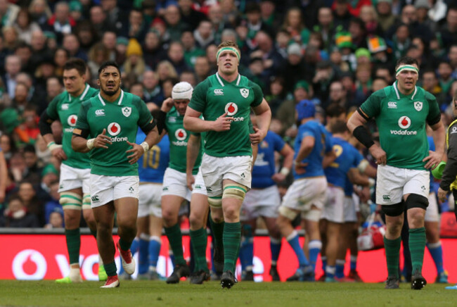 Bundee Aki, Dan Leavy and Peter O'Mahony