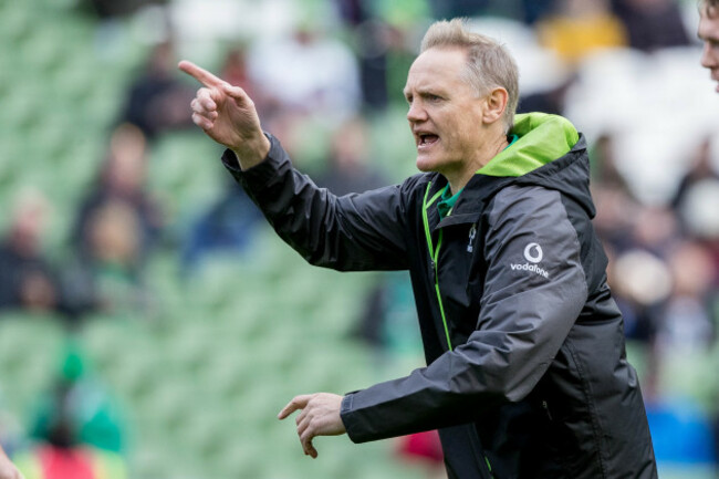 Joe Schmidt during the warm up