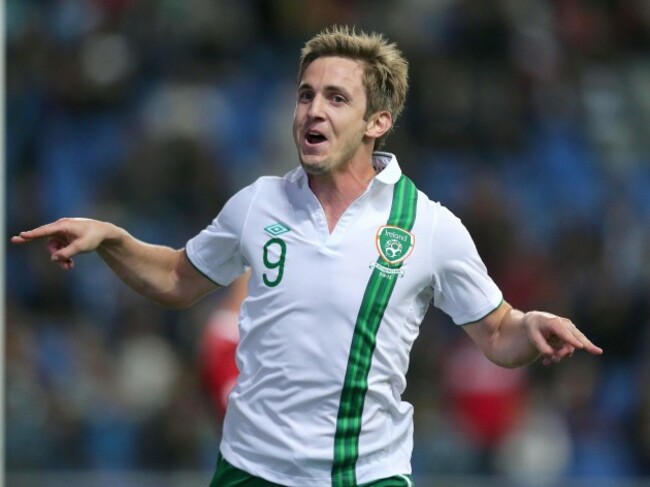 Kevin Doyle celebrates scoring the winning goal