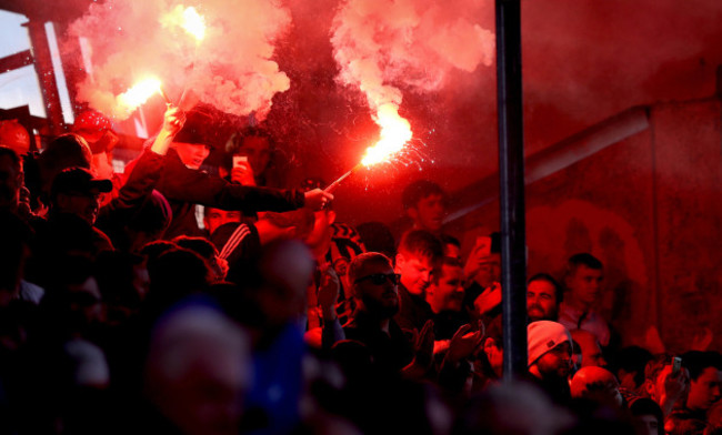 Bohs' fans let off flares