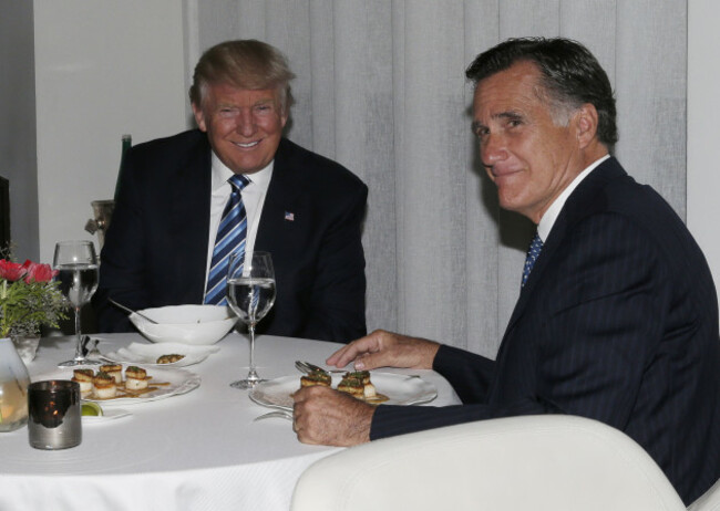 President-elect Donald Trump and Mitt Romne at Dinner