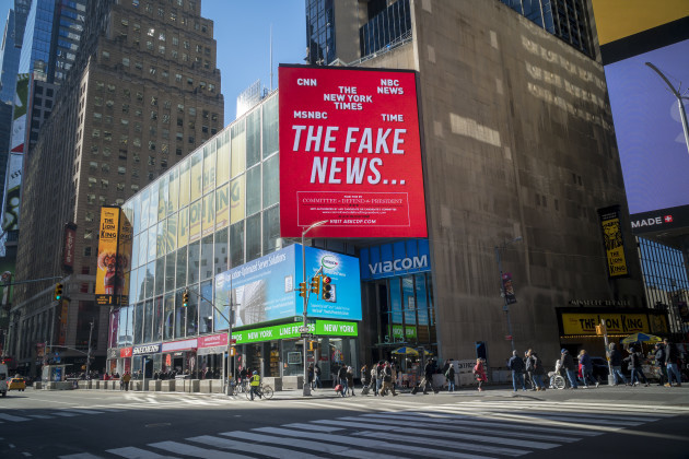 NY: Super PAC pro-Trump billboard in Times Square in New York