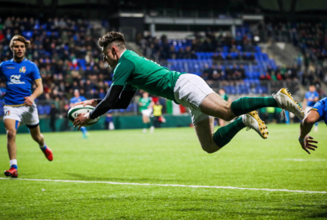 James McCarthy scores his side's fourth try