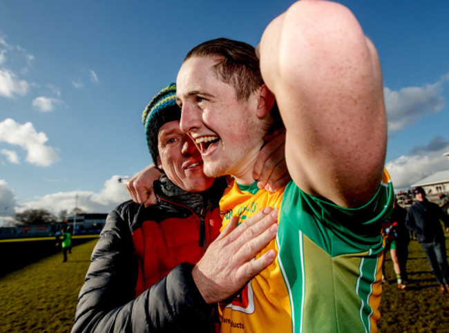 Kieran Molloy celebrates after the game