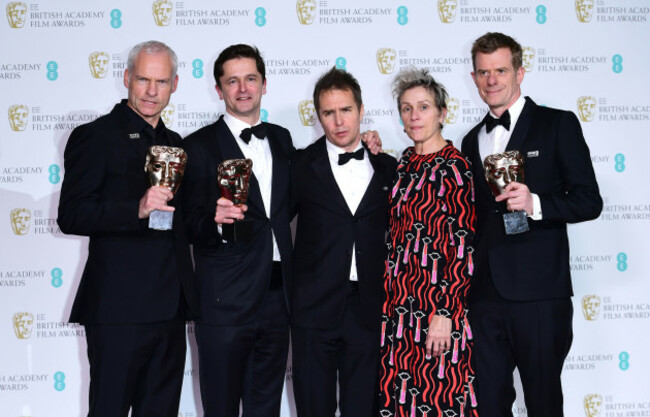 BAFTA Film Awards 2018 - Press Room - London