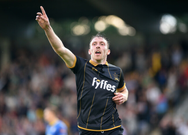 David McMillan celebrates his first goal