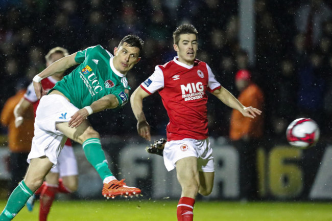 Graham Cummins scores a goal