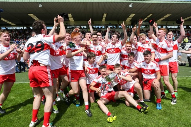 Derry players celebrate
