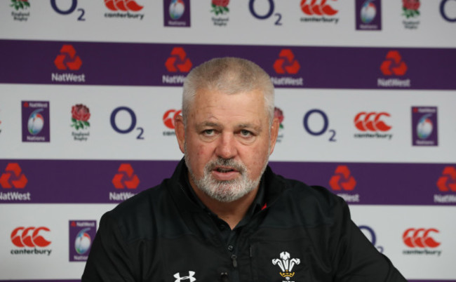 Warren Gatland during the post match press conference