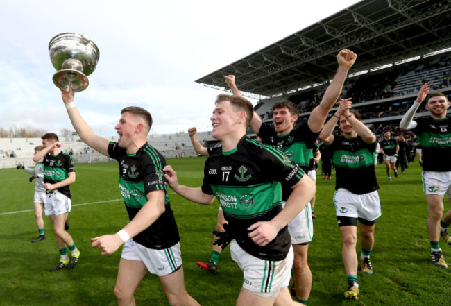 Colin O’Brien and Kevin O’Donovan celebrates after the game