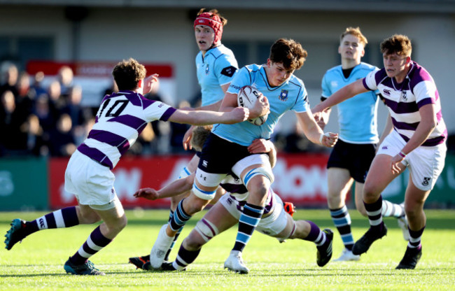 Dan O'Donovan is tackled by David Wilkinson